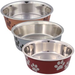 Trixie Stainless Steel Bowl With Paw Prints